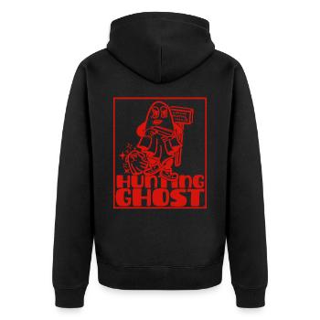 Ghost hunter not haunt - Unisex Premium Organic Zip Hoodie - black - Back - Nico (187cm)