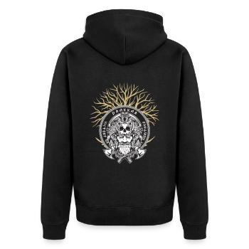 Viking Valhalla Guerrier Nordique Axe Yggdrasil - Veste à capuche bio Premium Unisexe - noir - Dos - Nico (187cm)