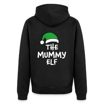 The Mummy Elf - Unisex Premium Organic Zip Hoodie - black - Back - Nico (187cm)