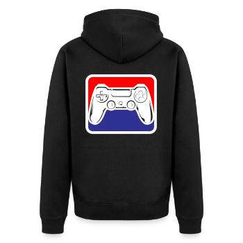 Gaming Gamepad Logo | Colors can be changed - Unisex Premium Organic Zip Hoodie - black - Back - Nico (187cm)