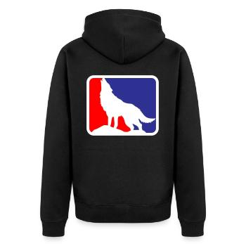Wolf Dog Wildlife Werewolf Logo | Colors can be changed - Unisex Premium Organic Zip Hoodie - black - Back - Nico (187cm)