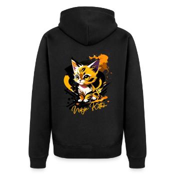 kitten, ninja kitten - Unisex Premium Organic Zip Hoodie - black - Back - Nico (187cm)