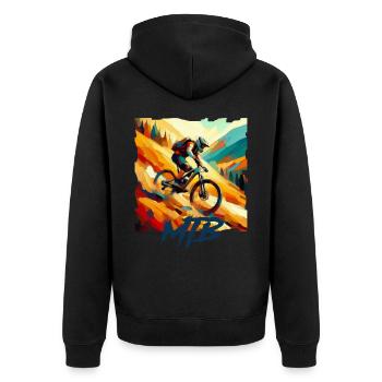 Vélo VTT - Veste à capuche bio Premium Unisexe - noir - Dos - Nico (187cm)