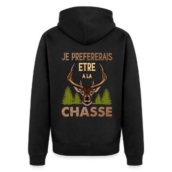 Chasse Citation Pour Homme Chasseur Papa Papy - Veste à capuche bio Premium Unisexe - noir - Dos - Nico (187cm)