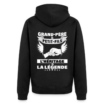 Citation Future Naissance Petit-Fils Et Papy - Veste à capuche bio Premium Unisexe - noir - Dos - Nico (187cm)