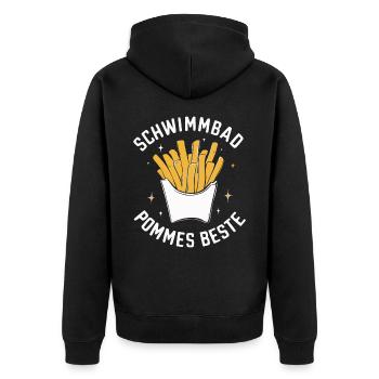 Frites, frites, restauration rapide - Veste à capuche bio Premium Unisexe - noir - Dos - Nico (187cm)