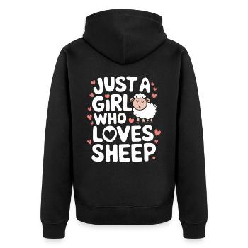 Sheep Sheep Farmer Lamb Farmer - Unisex Premium Organic Zip Hoodie - black - Back - Nico (187cm)