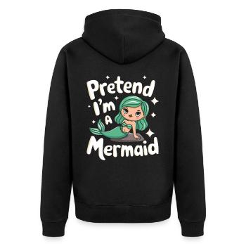 Meerjungfrau Fabel Meerjungfrauen Märchen - Unisex Premium Bio Zip Hoodie - Schwarz - Hinten - Nico (187cm)