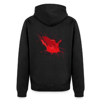 Party Blut Geschenkidee trendy - Unisex Premium Bio Zip Hoodie - Schwarz - Hinten - Nico (187cm)