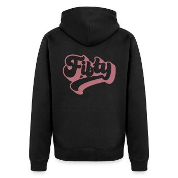 Fifty 50th Birthday Women Her 50 Years Old - Unisex Premium Organic Zip Hoodie - black - Back - Nico (187cm)