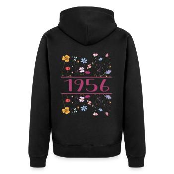 1956 Legendär Seit 1956 Geburtstag 1956 Frauen - Unisex Premium Bio Zip Hoodie - Schwarz - Hinten - Nico (187cm)