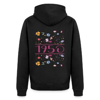 1950 Legendary Since 1950 Birthday 1950 Women - Unisex Premium Organic Zip Hoodie - black - Back - Nico (187cm)
