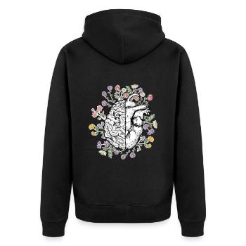 Head and Heart Brain Anatomy - Unisex Premium Organic Zip Hoodie - black - Back - Nico (187cm)