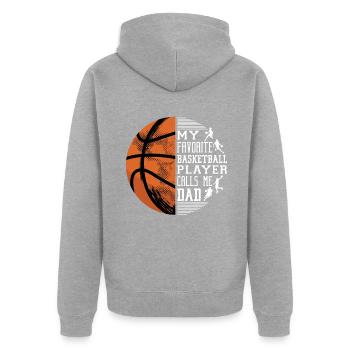 Le père du basket-ball - Veste à capuche bio Premium Unisexe - gris chiné - Dos - Nico (187cm)