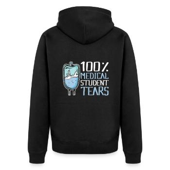 Tränen der Medizinstudenten - Unisex Premium Bio Zip Hoodie - Schwarz - Hinten - Nico (187cm)