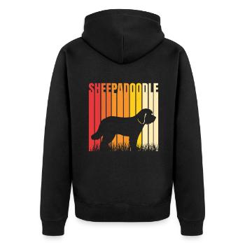 Doodle Mom Sheepadoodle - Unisex Premium Organic Zip Hoodie - black - Back - Nico (187cm)