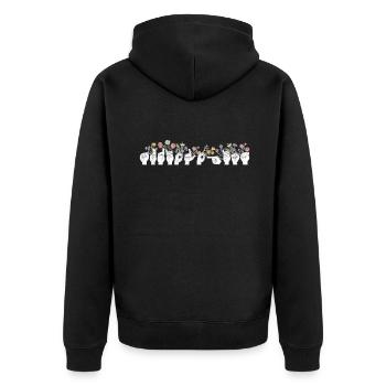 Gebärdensprach-Audiologe - Unisex Premium Bio Zip Hoodie - Schwarz - Hinten - Nico (187cm)