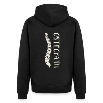 Doktor der Osteopathischen Medizin DO Osteopathie - Unisex Premium Bio Zip Hoodie - Schwarz - Hinten - Nico (187cm)