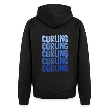 Curling Player - Unisex Premium Organic Zip Hoodie - black - Back - Nico (187cm)