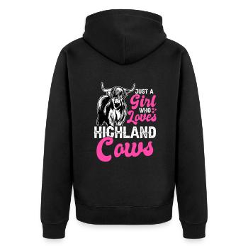Vaches écossaises Highlander Cattle Highlander - Veste à capuche bio Premium Unisexe - noir - Dos - Nico (187cm)