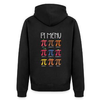 Pi-Torten-Menü Pi-Mathe-Lehrer Pi-Tag - Unisex Premium Bio Zip Hoodie - Schwarz - Hinten - Nico (187cm)