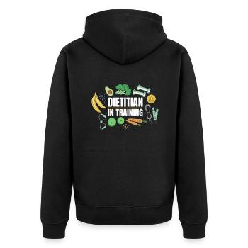 Ernährungswissenschaftler Eingetragene - Unisex Premium Bio Zip Hoodie - Schwarz - Hinten - Nico (187cm)