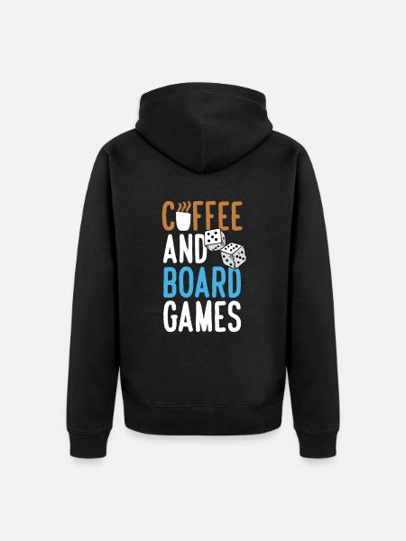 Coffee and Board Games - Unisex Premium Organic Zip Hoodie - black