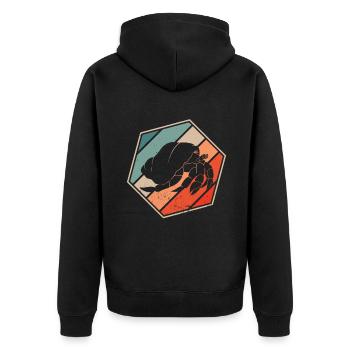 Hermit Crab - Unisex Premium Organic Zip Hoodie - black - Back - Nico (187cm)