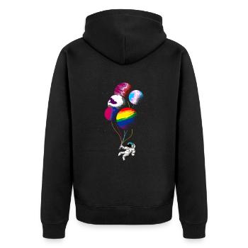 Astronautes LGBT Planètes LGBTQ - Veste à capuche bio Premium Unisexe - noir - Dos - Nico (187cm)