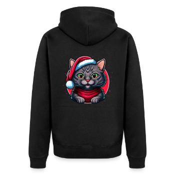 Œuvre d’art numérique mignonne pour chaton de l’Avent mignon pour tous les chats - Veste à capuche bio Premium Unisexe - noir - Dos - Nico (187cm)