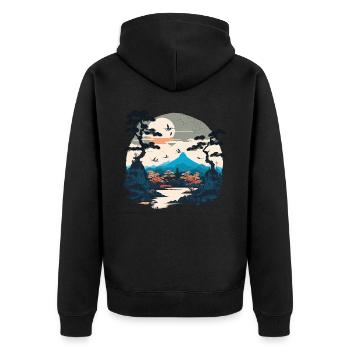 Vacances japonaises - Veste à capuche bio Premium Unisexe - noir - Dos - Nico (187cm)