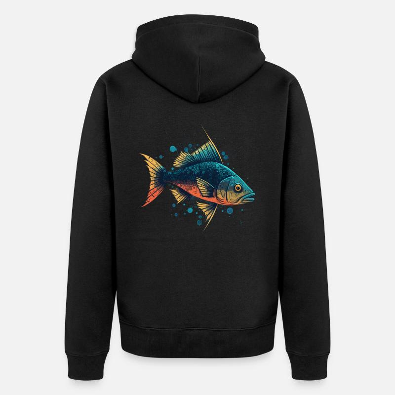 Poisson millésimé - Veste à capuche bio Premium Unisexe - noir