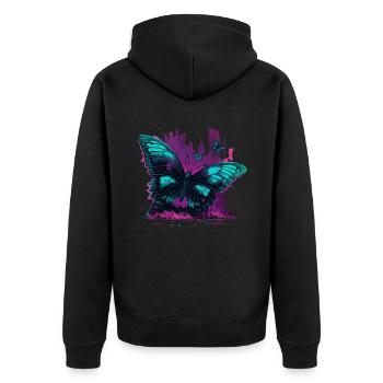 Symphonie surréaliste Butterfly - Veste à capuche bio Premium Unisexe - noir - Dos - Nico (187cm)