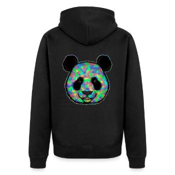 Colorful Rainbow Panda Bear Camouflage - Unisex Premium Organic Zip Hoodie - black - Back - Nico (187cm)