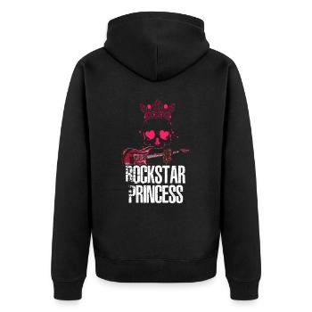 Princesse Rocker Lover Skull Funny Rock Music Girl - Veste à capuche bio Premium Unisexe - noir - Dos - Nico (187cm)