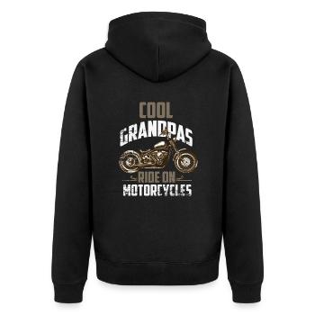 Cool Grands-pères Moto Rider Motard Drôle Père' - Veste à capuche bio Premium Unisexe - noir - Dos - Nico (187cm)