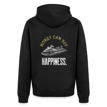 Personal Watercraft Money Can Buy Happiness Funny - Unisex Premium Organic Zip Hoodie - black - Back - Nico (187cm)