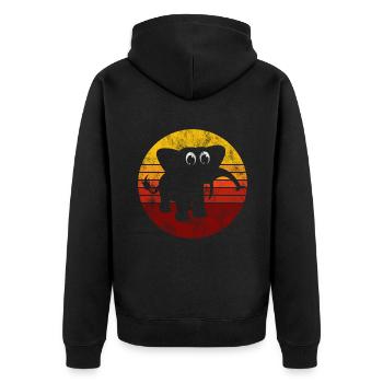 Eléphant éléphant pour enfants - Veste à capuche bio Premium Unisexe - noir - Dos - Nico (187cm)