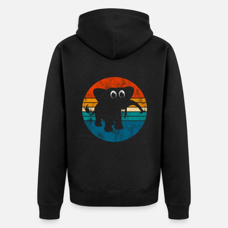 Eléphant éléphant pour enfants - Veste à capuche bio Premium Unisexe - noir