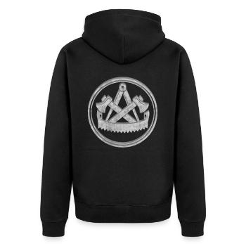 Zimmermann Zimmerer Zunft Logo Wappen Silber - Veste à capuche bio Premium Unisexe - noir - Dos - Nico (187cm)