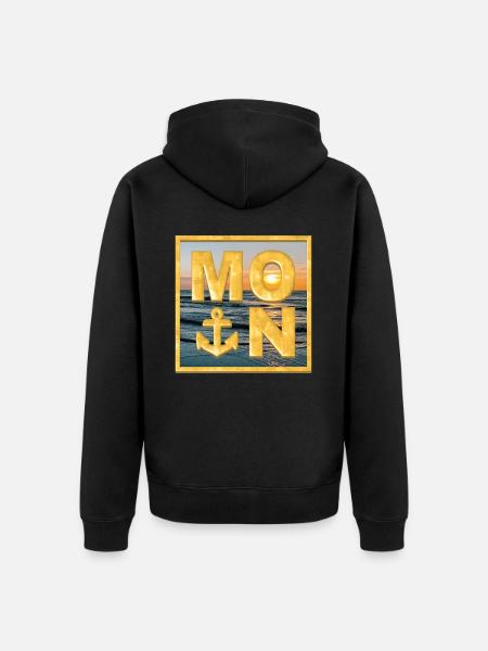 MOIN Anker Gold - Unisex Premium Bio Zip Hoodie - Schwarz