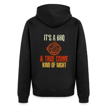 Barbecue et true crime genre de nuit drôle BBQ Lo - Veste à capuche bio Premium Unisexe - noir - Dos - Nico (187cm)