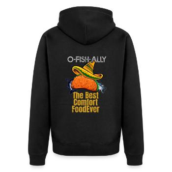 Tacos de poisson O-Fish-Ally Meilleur Comfort Food Funny Cin - Veste à capuche bio Premium Unisexe - noir - Dos - Nico (187cm)