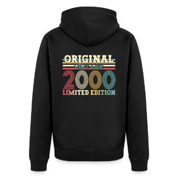 24ème Anniversaire Légende Juin 2000 Millésime 2000 - Veste à capuche bio Premium Unisexe - noir - Dos - Nico (187cm)