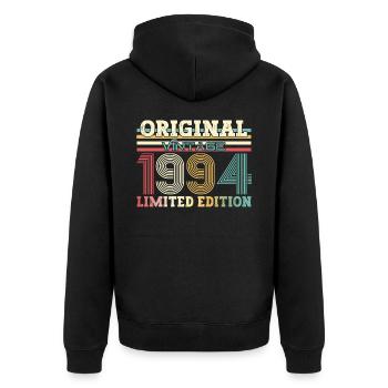 30th Birthday Original 1994 Vintage 1994 - Unisex Premium Organic Zip Hoodie - black - Back - Nico (187cm)