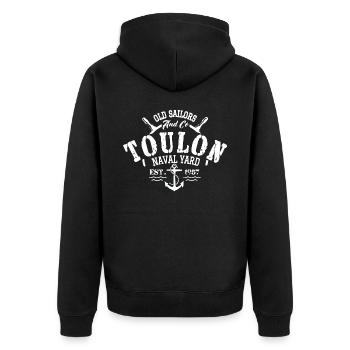 Old Sailors Toulon Naval Yard - Veste à capuche bio Premium Unisexe - noir - Dos - Nico (187cm)