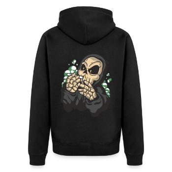 Cannabis Weed Grim Reaper Halloween Costume - Unisex Premium Organic Zip Hoodie - black - Back - Nico (187cm)
