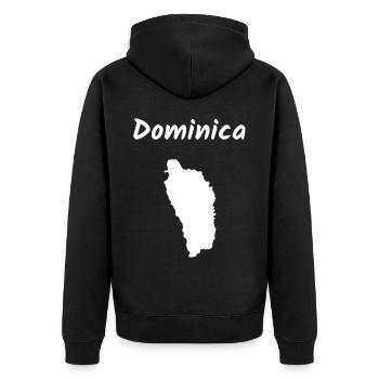 Dominica Karibik Insel Urlaub Idee - Unisex Premium Bio Zip Hoodie - Schwarz - Hinten - Nico (187cm)