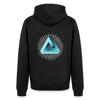 illusion illuminati triangle pyramid nerd math - Unisex Premium Organic Zip Hoodie - black - Back - Nico (187cm)
