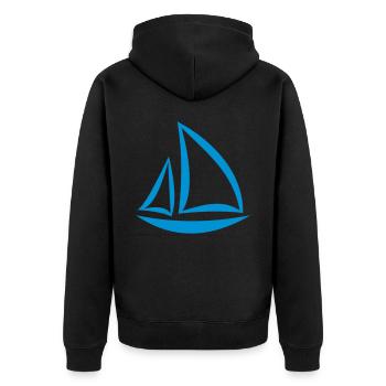 Boot - Unisex Premium Bio Zip Hoodie - Schwarz - Hinten - Nico (187cm)